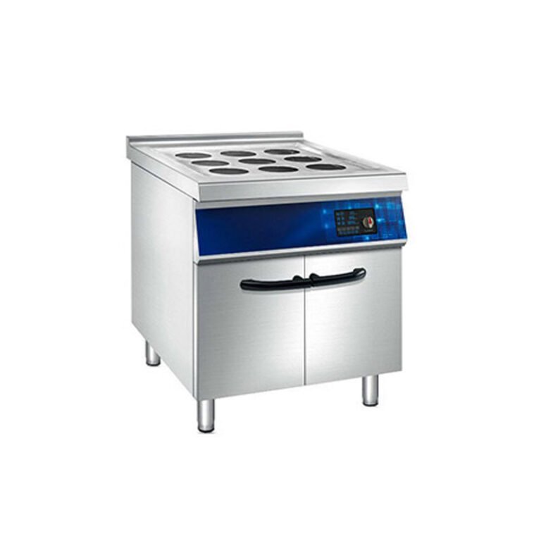 Commercial 9-Hole Electric Steamer Cabinet with Storage Cabinet