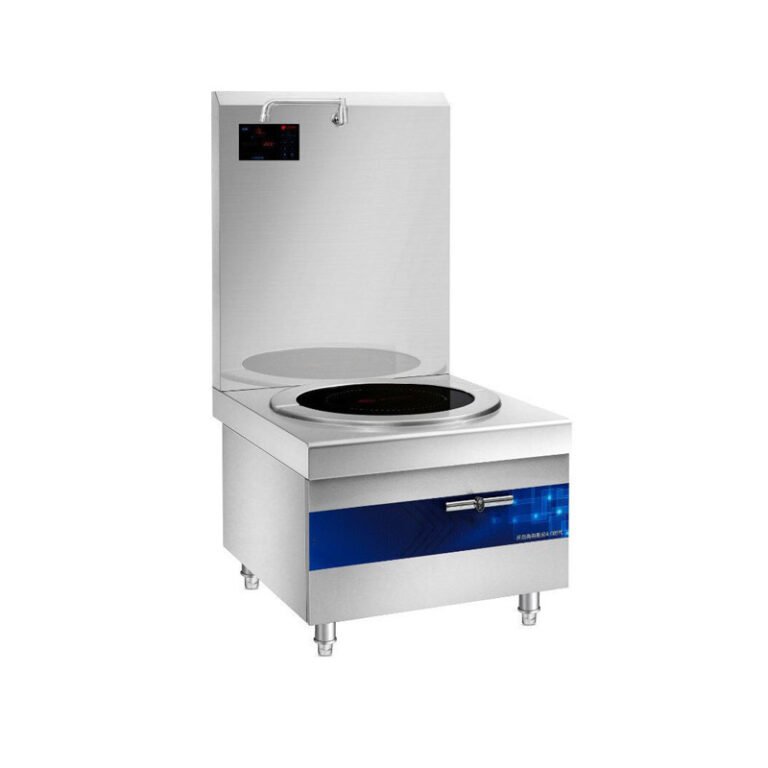 Commercial Single-Burner Induction Soup Pot Stove with Backsplash